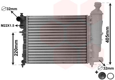 VAN WEZEL Радиатор, охлаждение двигателя 09002115